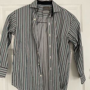 Thomas Dean Multicolor Striped Button-Down Shirt